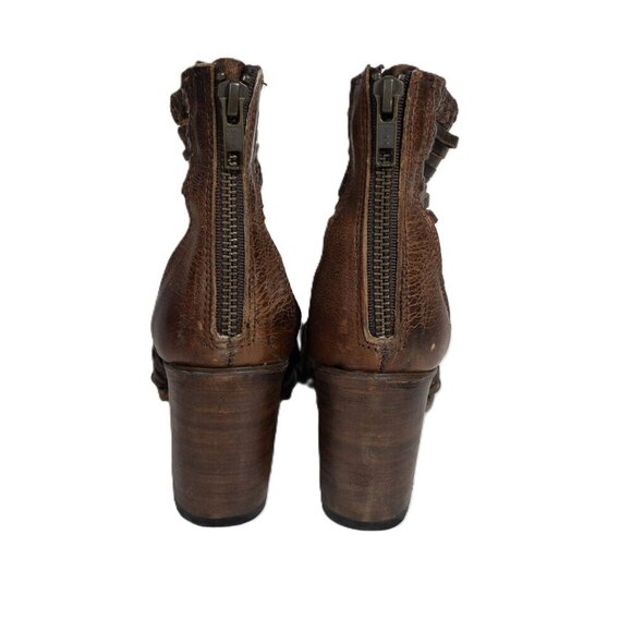 Freebird Bela Leather Braided Boho Heeled Boot SZ 6 Dark Brown Western - Picture 7 of 14
